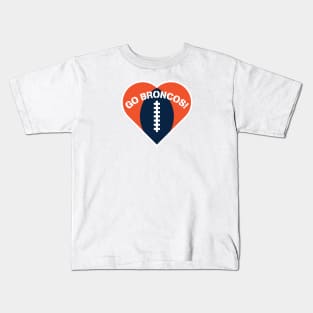 Heart Shaped Denver Broncos Kids T-Shirt